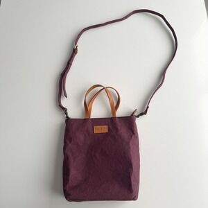 Uashmama Nina Washable Aggo Paper and Leather Plum Crossbody Bag Purse